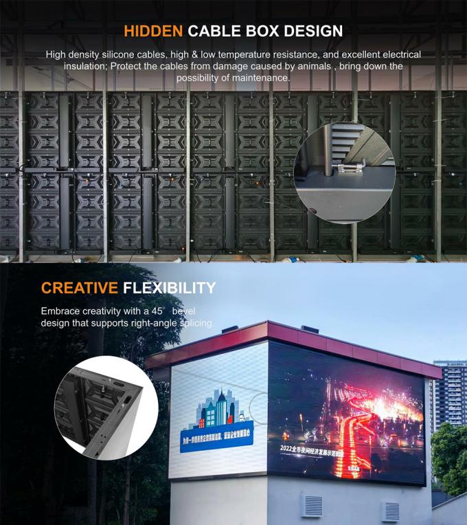 Εξωτερική σταθερή οθόνη οθόνης LED P3.91 P4.81 P6.25 P7.8 P10.4 Slim Full Color LED Video Wall 3