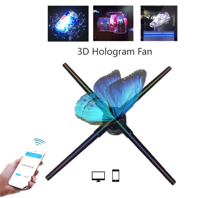 3D LED ανεμιστήρας Spliced 65cm wifi φως εξωτερική μηχανή διαφήμισης ολογραφική οθόνη προβολέας περιστρεφόμενος ανεμιστήρας ολόγραμμα 0