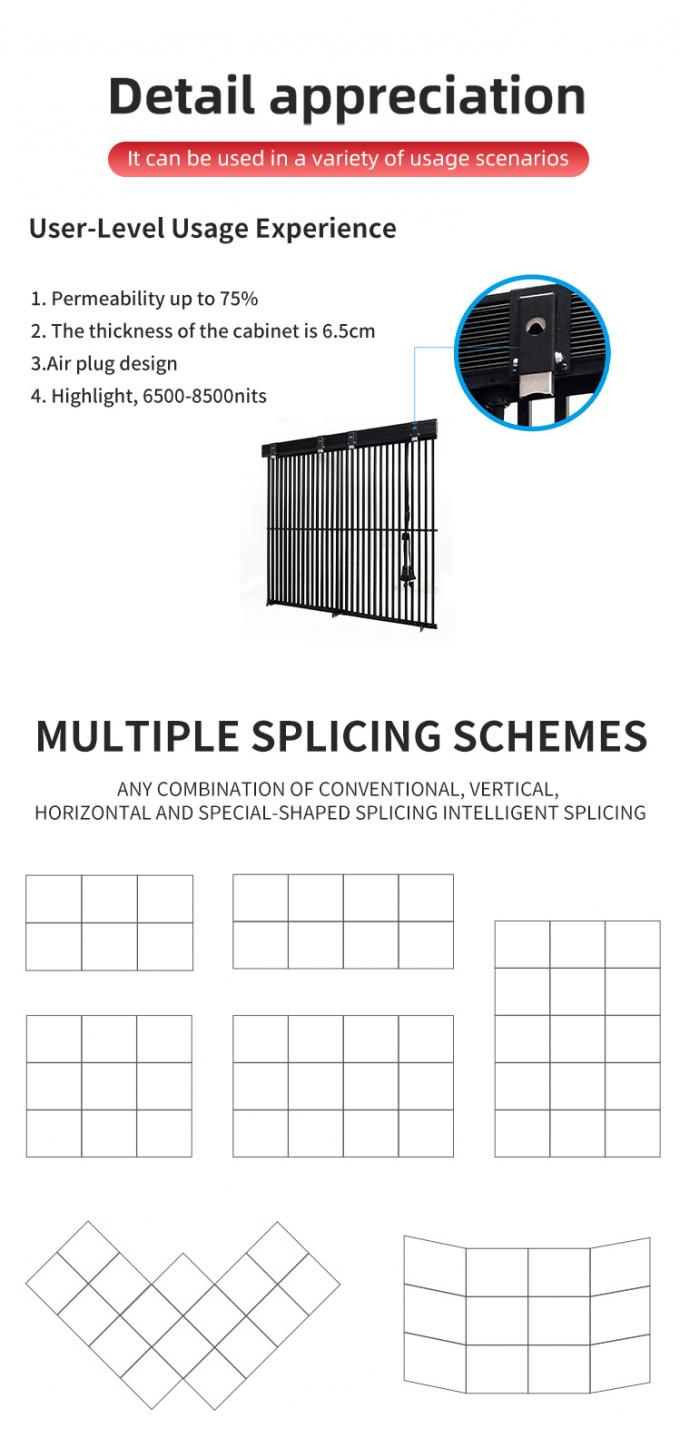 Διαφανής οθόνη LED Διαφανές γυάλινο παράθυρο LED Διαφανές τοίχος βίντεο Ευέλικτο πάνελ υψηλή φωτεινότηταLED οθόνη 2