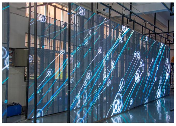 3.91-7.82mm Pixel Pitch Διαφανής οθόνη οθόνης LED με διαφάνεια 75% για απόσταση παρακολούθησης 5-100m 4