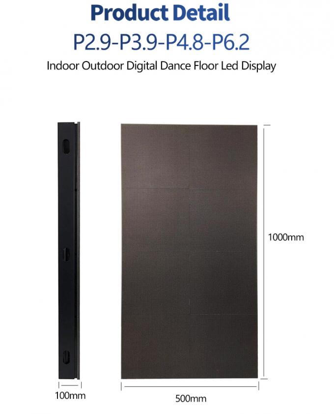 Ενοικίαση Πάνελ Δαπέδου LED Dance Floor 500*1000 High Refresh Led Stage Wedding Screen Wall P2.9 Διαδραστική Οθόνη LED 3