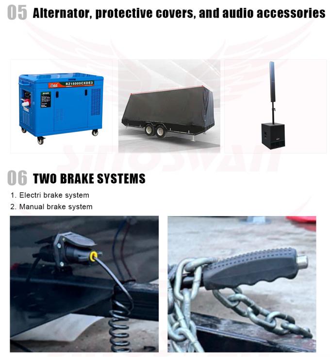 Εξωτερική οθόνη P4 LED Εικόνα τροχόσπιτο Ηλιακά πάνελ Διαφημιστικό τροχόσπιτο HD LED οθόνη 5