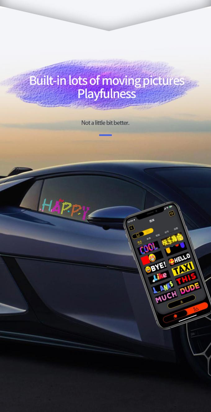 Οθόνη σήματος LED αυτοκινήτου 16 * 64 Προγραμματισμό USB 5V RGB Τυπικό κινούμενο σχέδιο Κείμενο DIY Πίνακα περιήγησης Απομακρυσμένο έλεγχο Διαφήμιση οθόνη LED 2