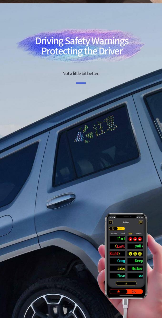 Οθόνη σήματος LED αυτοκινήτου 16 * 64 Προγραμματισμό USB 5V RGB Τυπικό κινούμενο σχέδιο Κείμενο DIY Πίνακα περιήγησης Απομακρυσμένο έλεγχο Διαφήμιση οθόνη LED 4