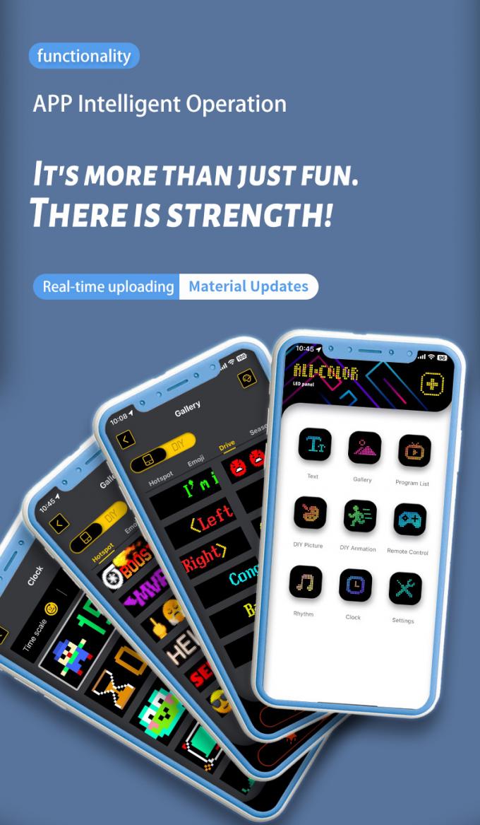 Οθόνη σήματος LED αυτοκινήτου 16 * 64 Προγραμματισμό USB 5V RGB Τυπικό κινούμενο σχέδιο Κείμενο DIY Πίνακα περιήγησης Απομακρυσμένο έλεγχο Διαφήμιση οθόνη LED 5