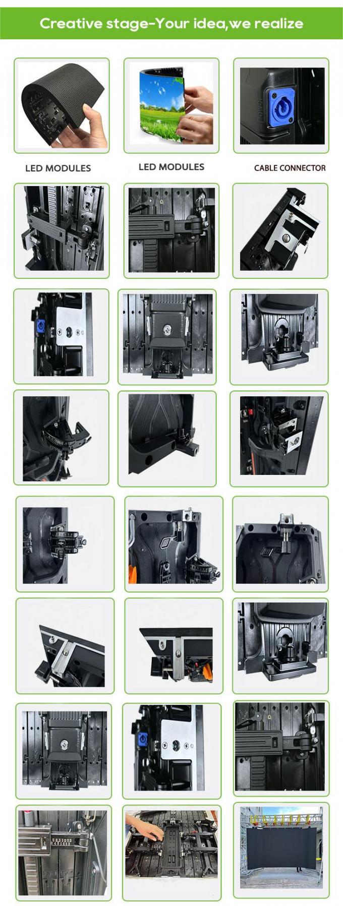 Καμπυλωτή Οθόνη Εσωτερικού/Εξωτερικού Χώρου Ευέλικτη Επίδειξη LED Video Wall Ενοικίαση LED για Εκθέσεις & Σκηνικές Δραστηριότητες - P2.976 P3.91 P4.81 3