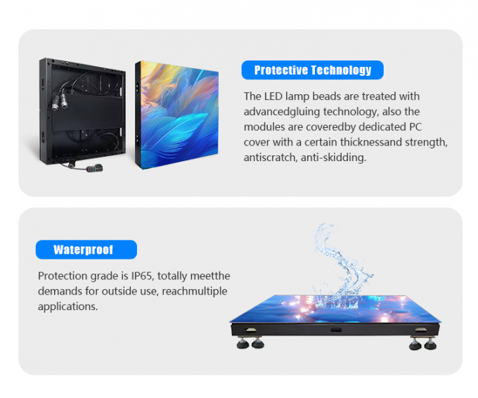 3D Πάνελ Δαπέδου Χορού Σκηνής Διαδραστική Οθόνη LED Δαπέδου P2.6 P2.97 P3.91 Οθόνη Led 3