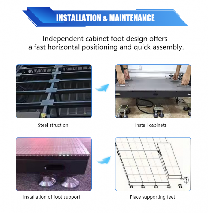 3D Πάνελ Δαπέδου Χορού Σκηνής Διαδραστική Οθόνη LED Δαπέδου P2.6 P2.97 P3.91 Οθόνη Led 9