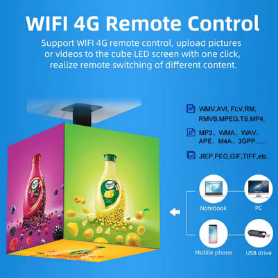 Full Color Indoor  Cube LED Display P2.5 P3 P4mm Customized Retail Store Advertising Cube LED Screen