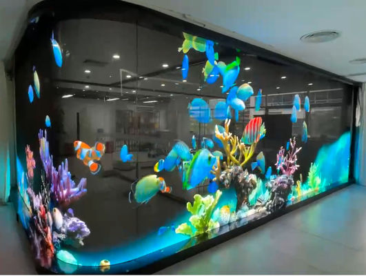 Holographic Invisible LED Transparent Screen 160°/140° Viewing Angle Hologram Screen