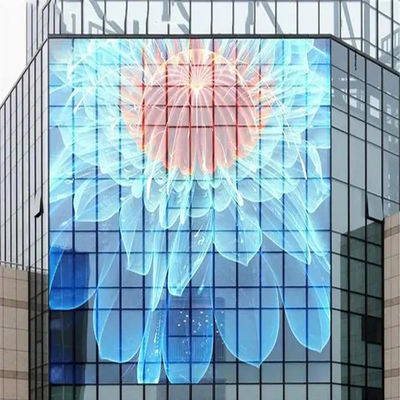 Outdoor Indoor P3.91-P7.8 LED Glass Cabinet 500x1000mm Transparent Film Panels Strip Grid