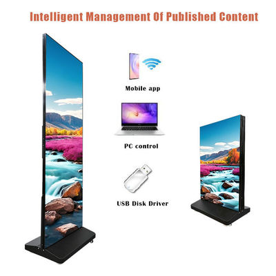 Movable Foldable GOB Led Poster Screen For Shopping Malls