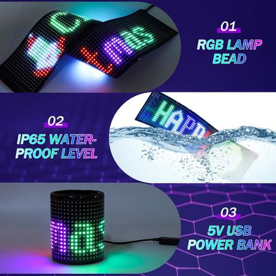 Programmable Led Sign, 15''x4'' Pre-made Animations & Customizable Text Led Car Sign, Bluetooth APP Control Scrolling LED Sign, Custom,Graffiti Flexible Led Matrix Panel for Car Store Hotel Holiday